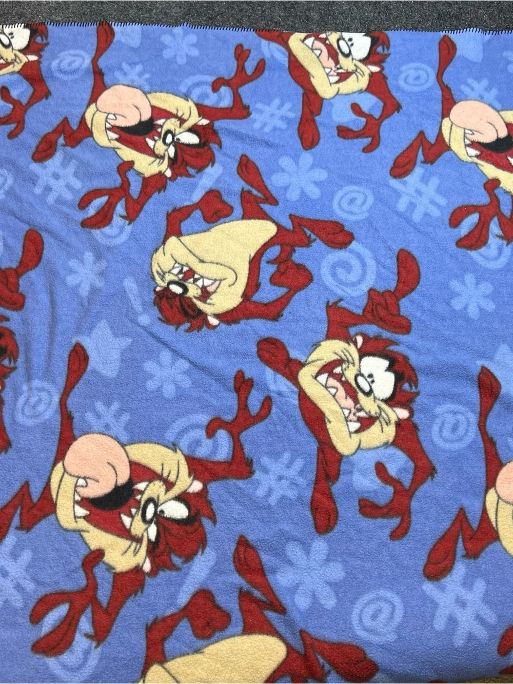 Vintage Taz Tasmanian Devil Throw Blanket Looney Tunes 1999 Fleece